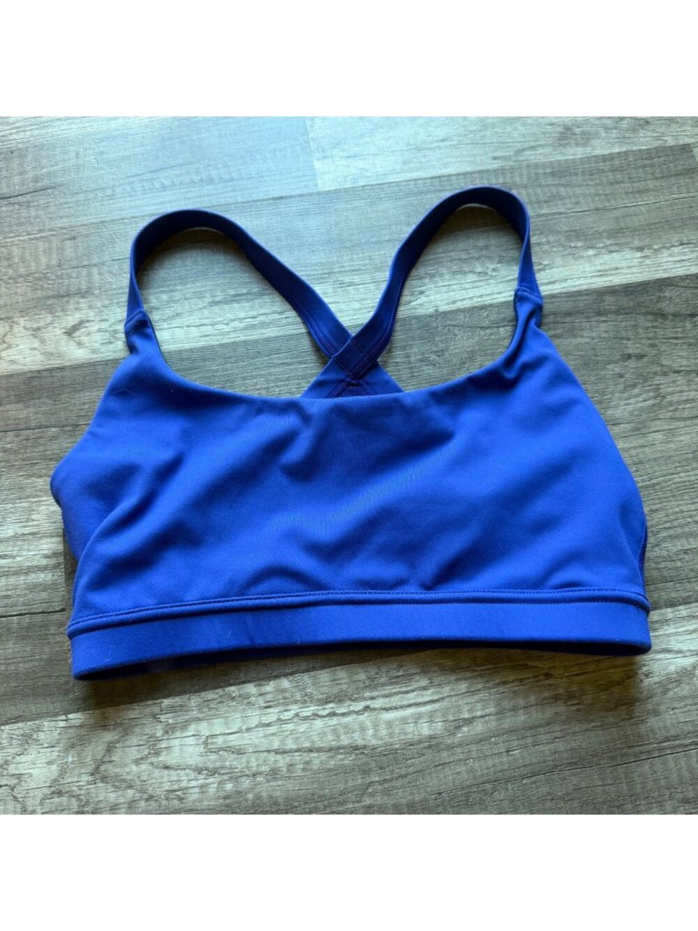 Oiselle Womens Racerback Sports Bra Blue Size 6 With Mesh Details And Stretch Fa